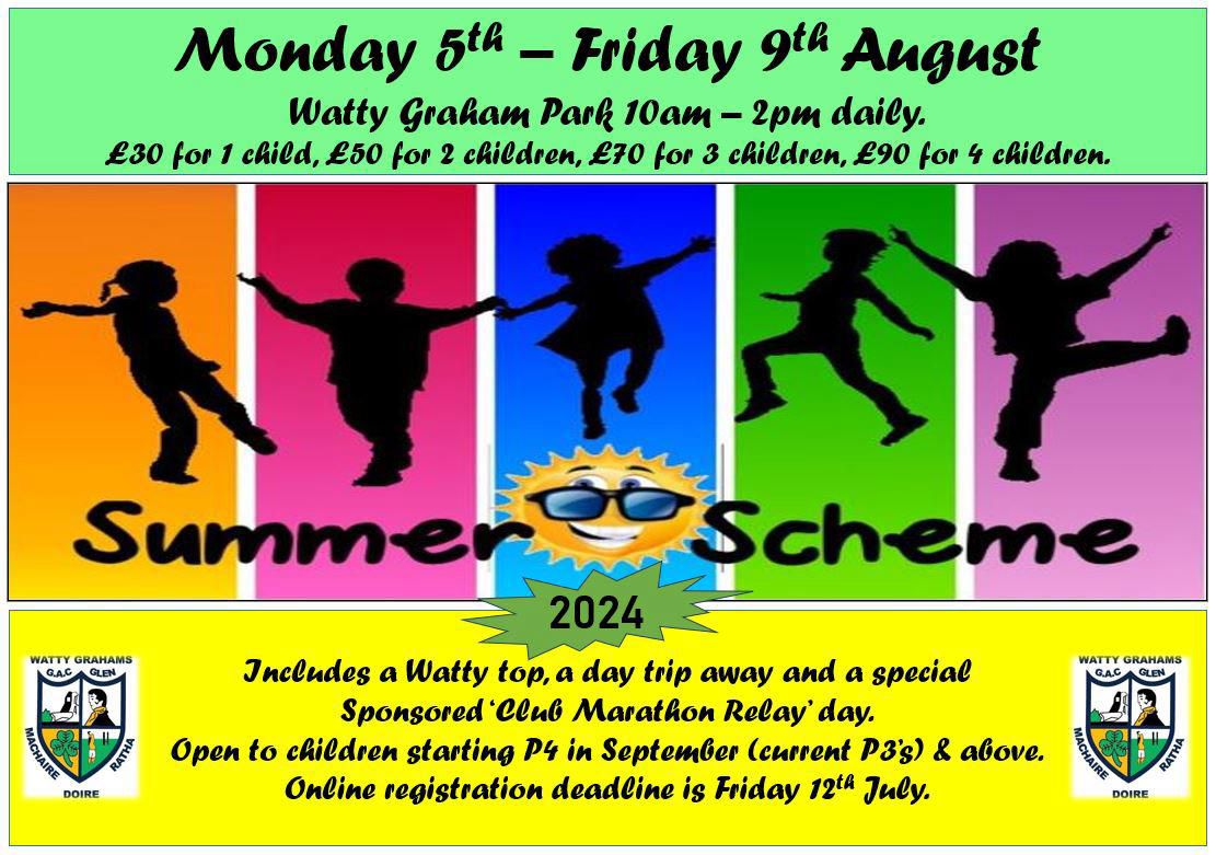 Details of the Glen summer scheme