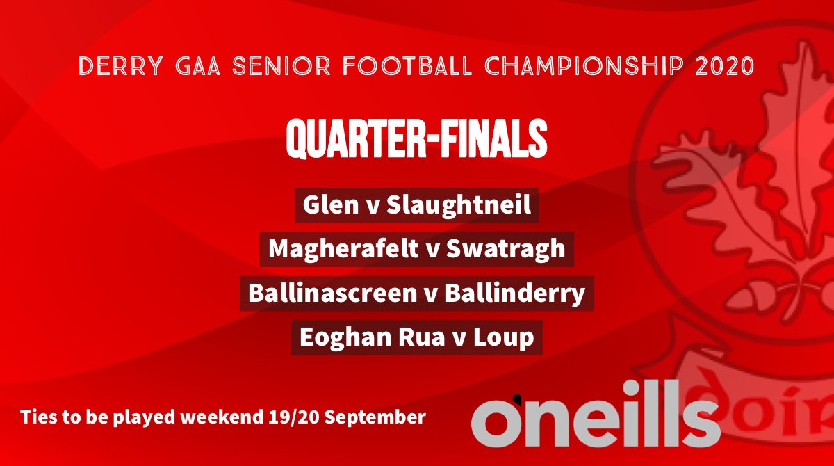 Quarter final draw for Senior Football Championship