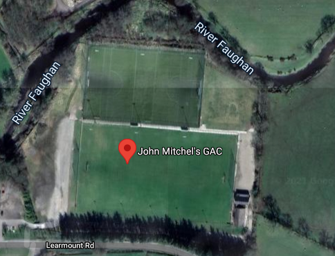 Aerial view of Claudy GAC pitch