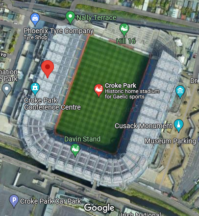 Aerial view of Croke Park stadium